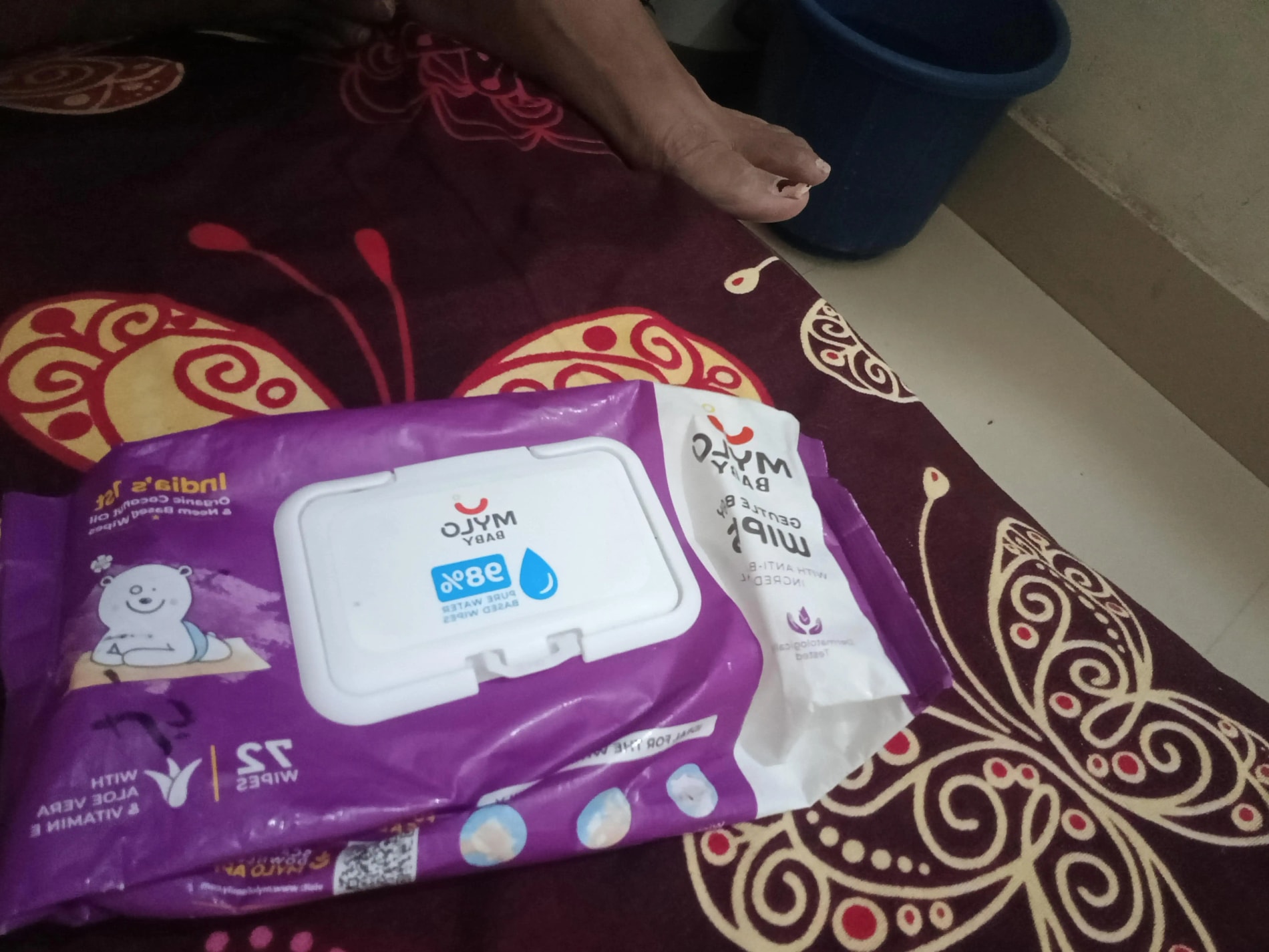 Gentle Baby Wipes with Organic Coconut Oil & Neem With Lid (single pack)