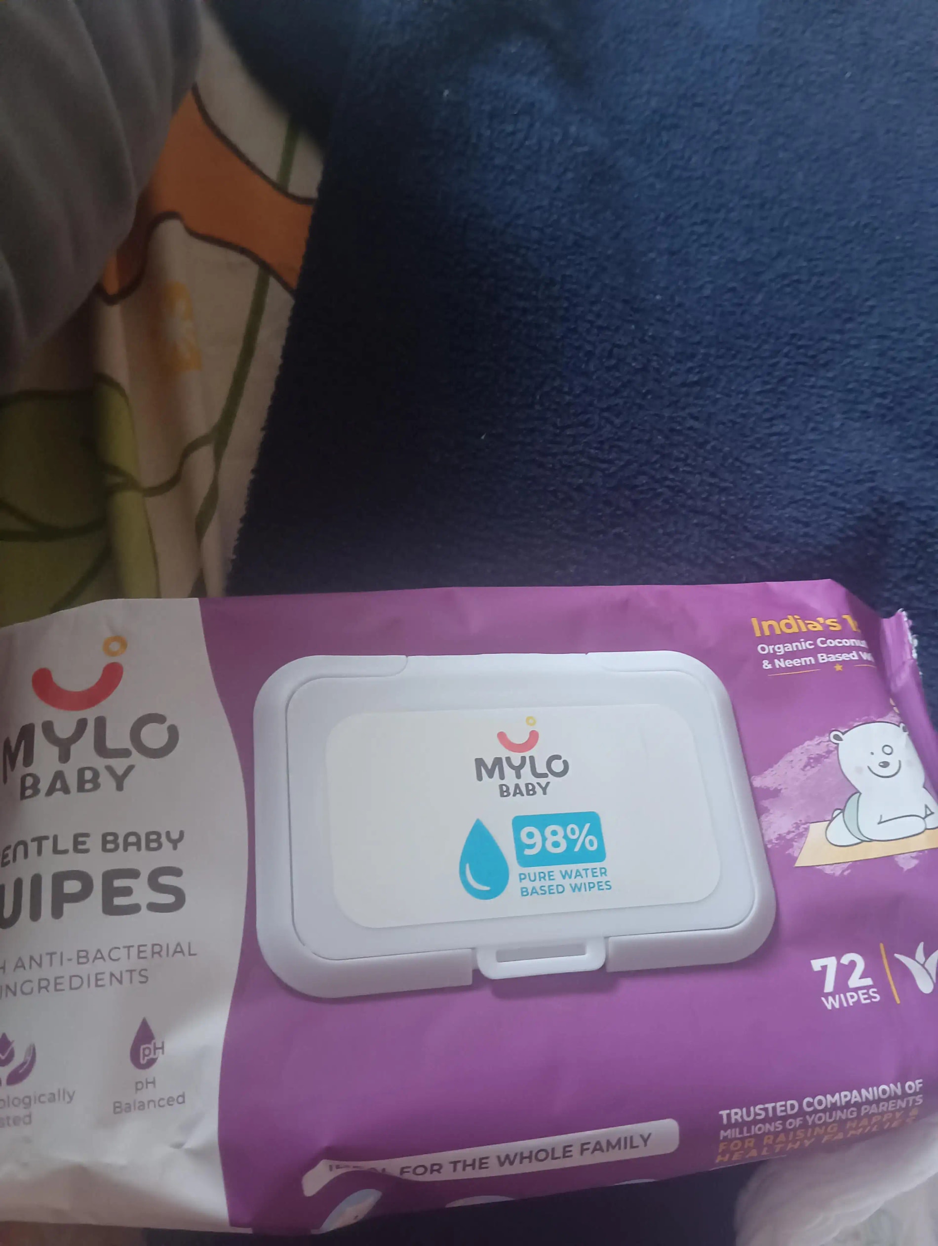 Gentle Baby Wipes with Organic Coconut Oil & Neem With Lid (single pack)