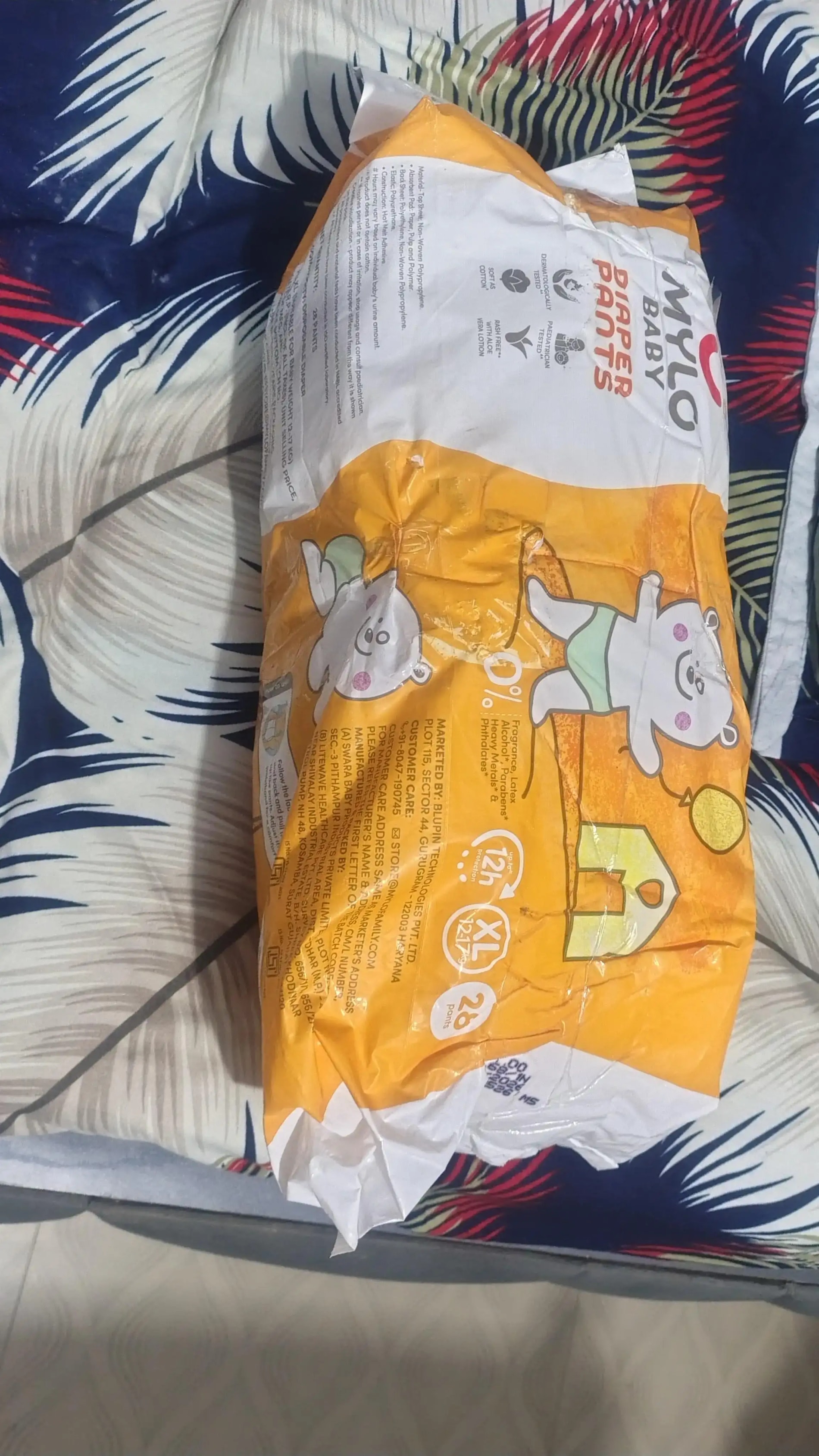 Super Saver Combo - Baby Diaper Pants Medium (M) 7-8 kgs - (76 count) Leak Proof + Extra Virgin Coconut Oil (200ml)