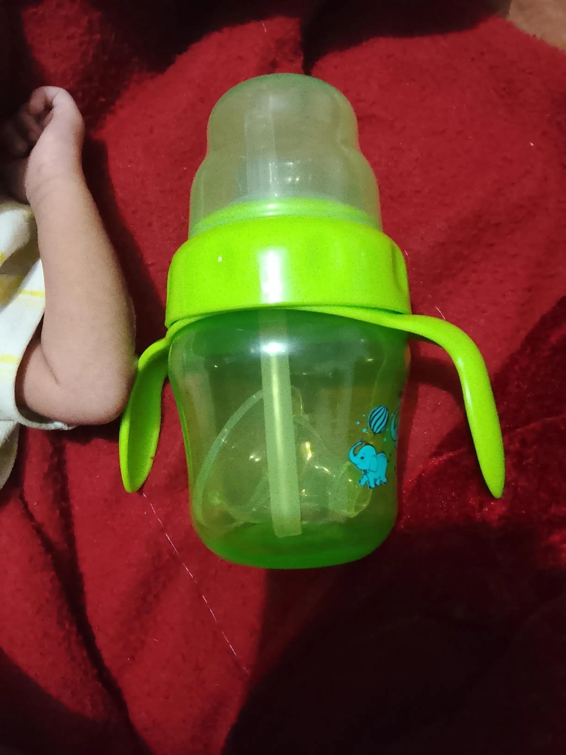 Baby Sipper | 2-in-1 Convertible Sipper with Spout & Straw | Sipper Bottle for Kids - 150ml - BPA-Free (Green)