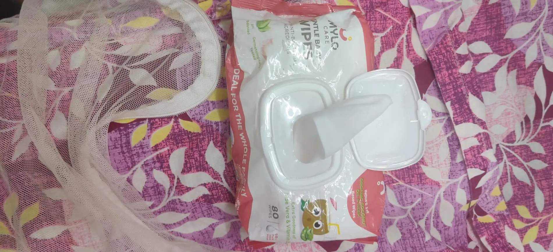 Gentle Baby Wipes With Lid - Organic Coconut Oil, Neem, Aloe Vera and Vitamin E | 98% Pure Water | Dermatologically Tested (Pack of 3) - 72 Wipes Per Pack