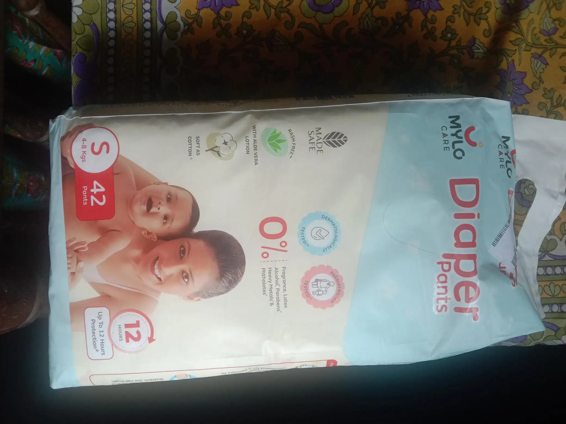 Baby Diaper Pants Small (S) Size 4-8 kgs (42 count) Leak Proof | Lightweight | Rash Free | 12 Hours Protection | ADL Technology (Pack of 1)