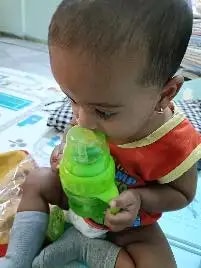 Baby Sipper | 2-in-1 Convertible Sipper with Spout & Straw | Sipper Bottle for Kids - 150ml - BPA-Free (Green)
