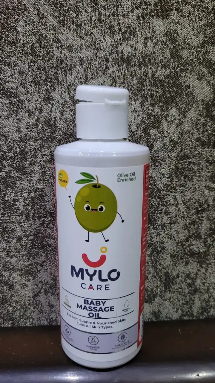 Baby Massage Oil 200ml | Improves Complexion & Skin Tone | Moisturizes & Nourishes Skin | Aids in Sun Protection | Made Safe Certified - Pack of 2