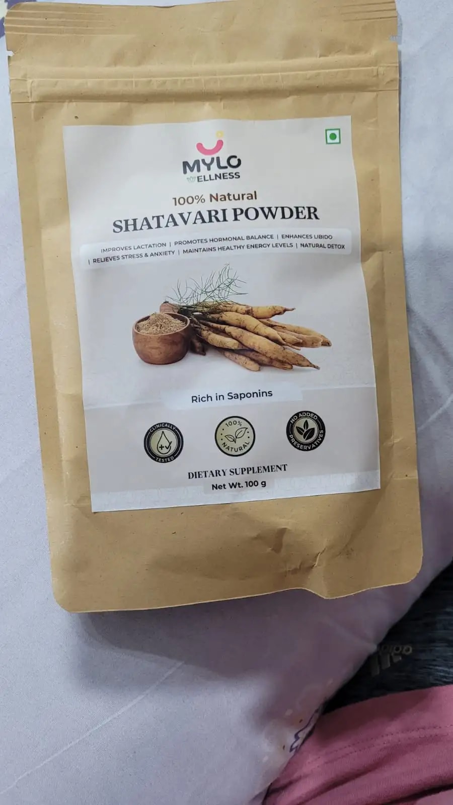 Shatavari Powder for Women | Improves Lactation | Promotes Hormonal Balance | Relieves Stress & Anxiety | Clinically Tested - 100 gm