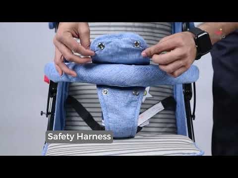 Buddy Ultra-Light Baby Stroller for 0-3 Year | Baby Pram for Toddlers & Kids | 3 Point Safety Harness | 360° Front Wheel Swivel| Umbrella Fold - Blue