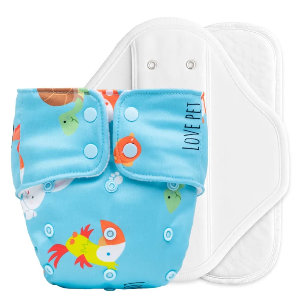 Adjustable Washable & Reusable Cloth Diaper with Leaksafe Pad (3M-3Y) - Pet Love - Pack of 1