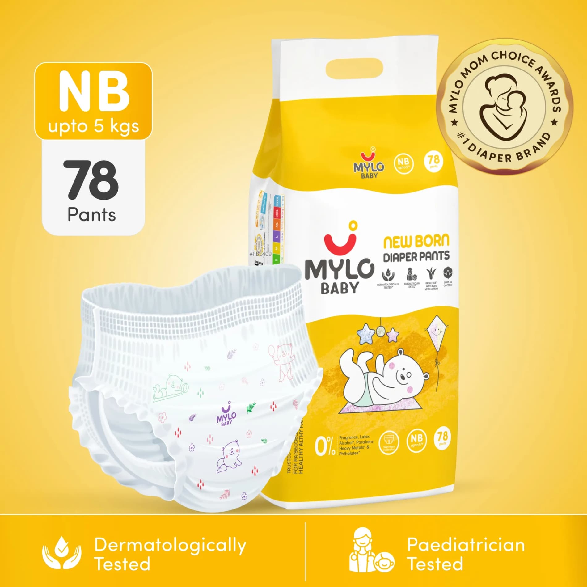 Mylo Baby New Born Diaper Pants - 78 Count
