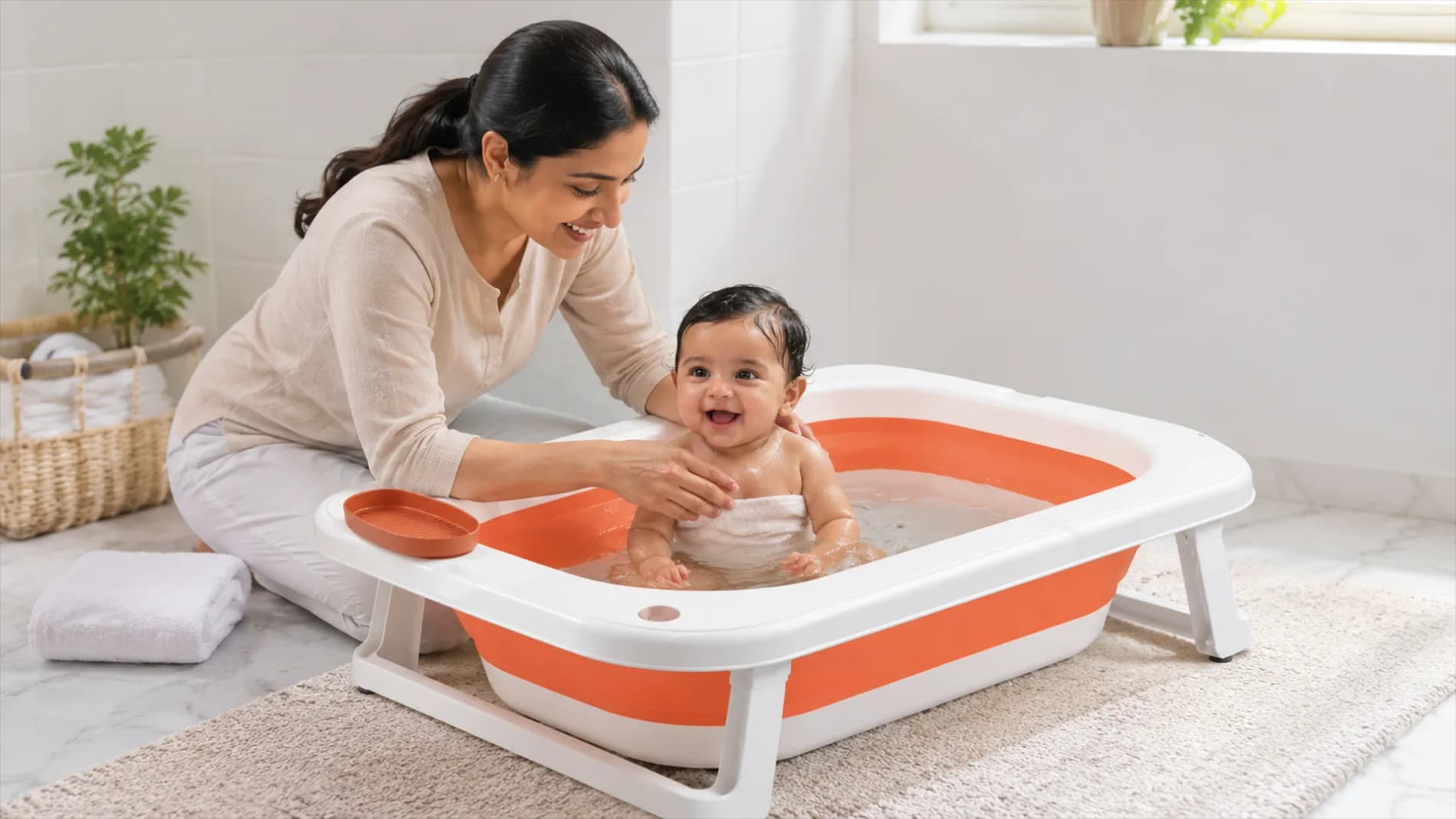 Kenzo 2-in-1 Foldable Bathtub - Green