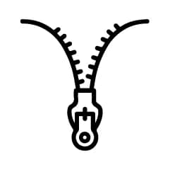 Anti-allergic zipper, no direct touch to skin
