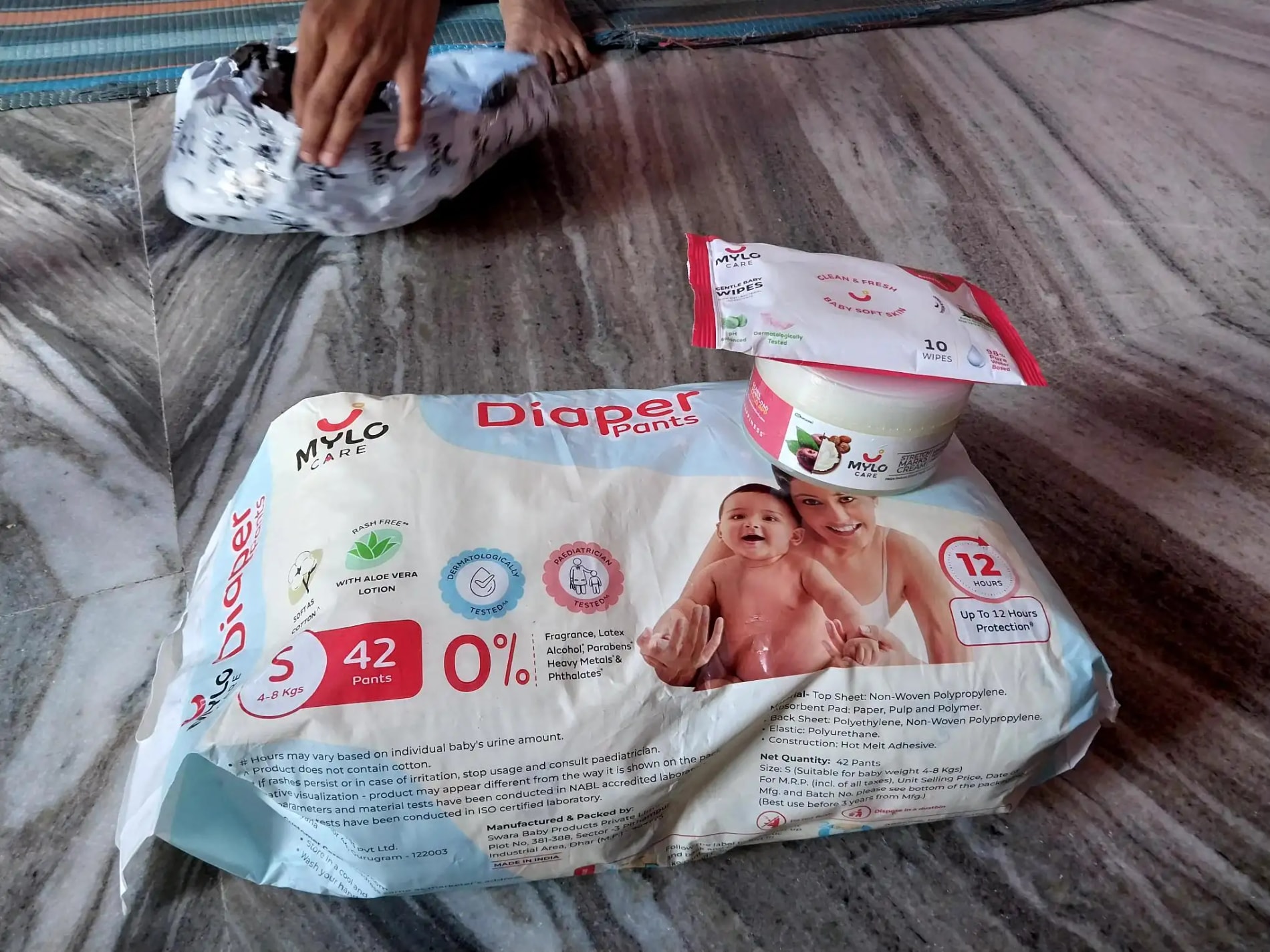 Baby Diaper Pants Small (S) Size 4-8 kgs (42 count) Leak Proof | Lightweight | Rash Free | 12 Hours Protection | ADL Technology (Pack of 1)