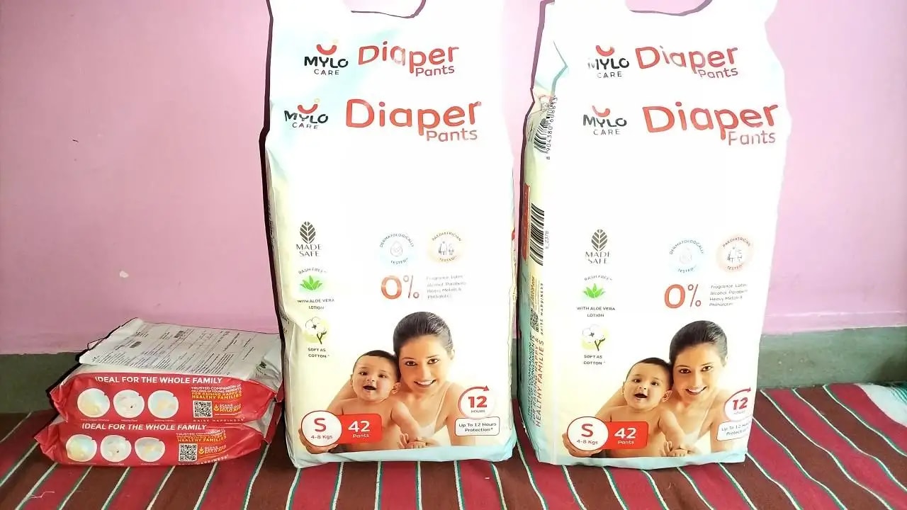Super Saver Combo - Baby Diaper Pants Medium (M) 7-8 kgs - (76 count) Leak Proof + Extra Virgin Coconut Oil (200ml)
