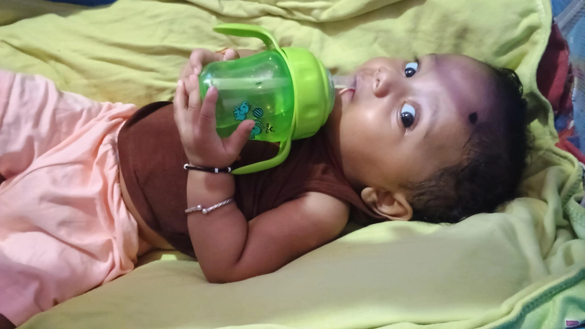 Baby Sipper | 2-in-1 Convertible Sipper with Spout & Straw | Sipper Bottle for Kids - 150ml - BPA-Free (Green)