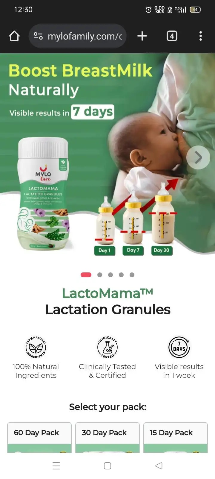Mylo LactoMama ™ | With Shatavari, Sowa & 5 herbs | Natural Supplement for Boosting Breast Milk | 100% Natural Ingredients | 300g | Pack of 2 | Elaichi