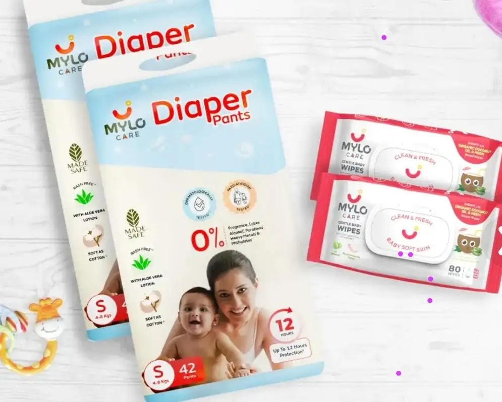Baby Diaper Pants Small (S) Size 4-8 kgs (42 count) Leak Proof | Lightweight | Rash Free | 12 Hours Protection | ADL Technology (Pack of 1)