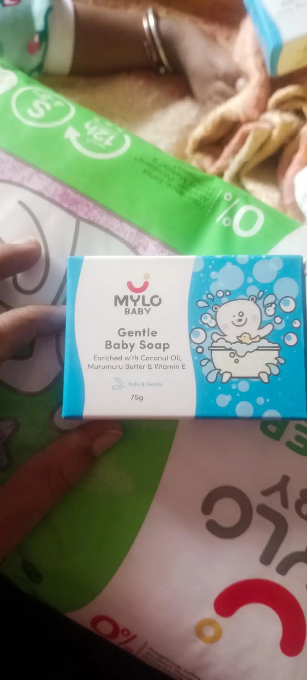 Mylo Baby Soap 75g - For 0-3 years with Vitamin E, Murumuru Butter, Jojoba Oil & Coconut Oil - Pack of 6