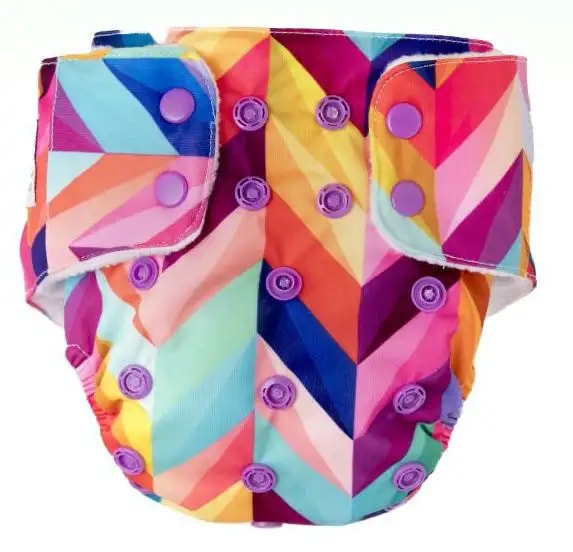 Adjustable Washable & Reusable Cloth Diaper With Absorbent Insert Pad (3M-3Y) | Oeko-Tex Certified | Prevents Rashes - Rainbow & Jungle - Pack of 2