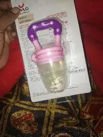 Feels Natural Ultra Soft Fruit & Food Nibbler- Pink | Convenient to Introduce Fruits & Veggies to Baby | Ultra-soft Silicone Mesh for Easy Chewing | Easy One Snap Filling | Helps Relieve Teething Discomfort