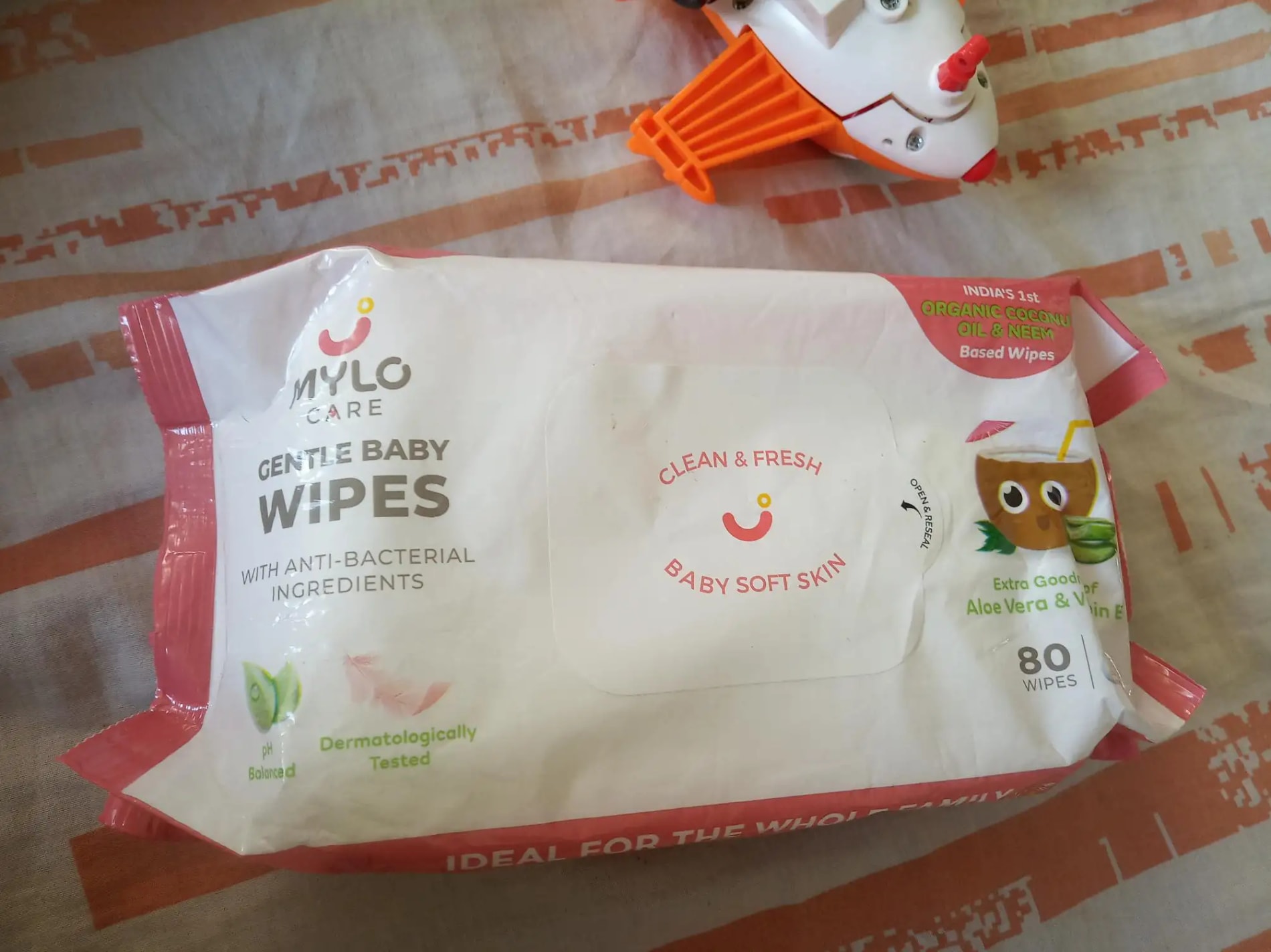 Gentle Baby Wipes With Lid - Organic Coconut Oil, Neem, Aloe Vera and Vitamin E | 98% Pure Water | Dermatologically Tested (Pack of 3) - 72 Wipes Per Pack
