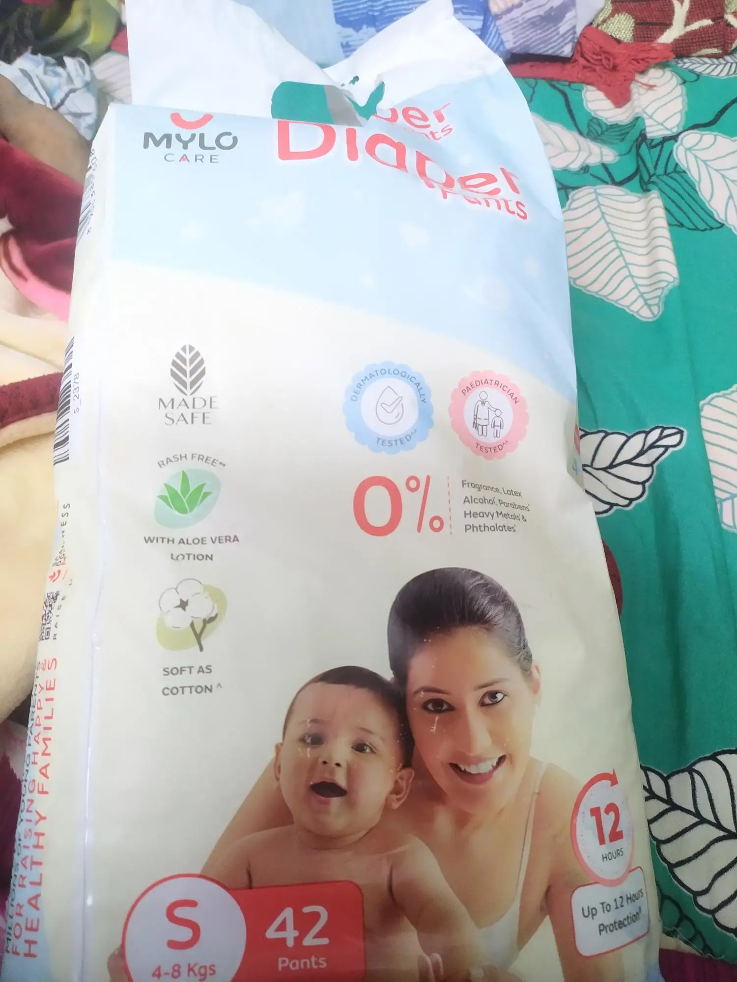 Baby Diaper Pants Small (S) Size 4-8 kgs (42 count) Leak Proof | Lightweight | Rash Free | 12 Hours Protection | ADL Technology (Pack of 1)