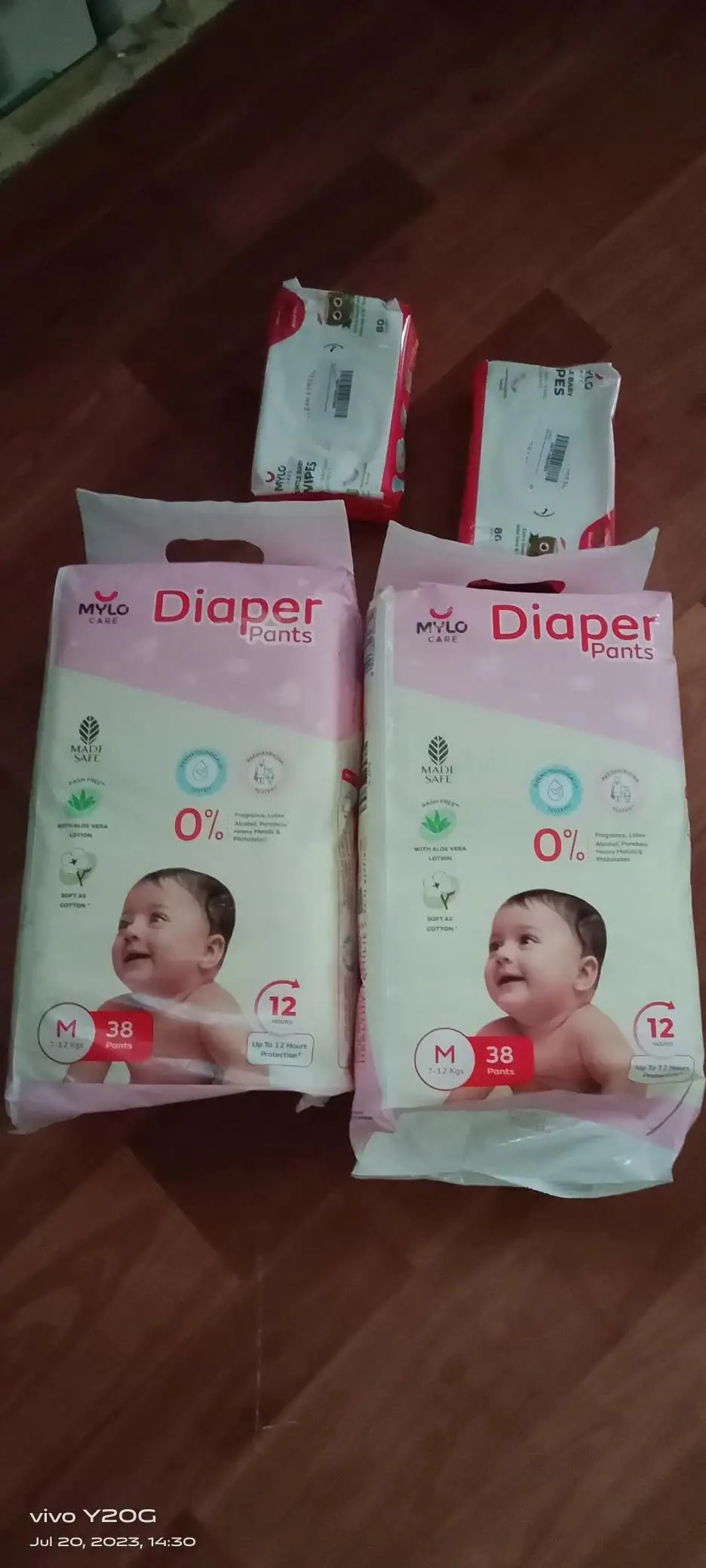Super Saver Combo - Baby Diaper Pants Medium (M) 7-8 kgs - (76 count) Leak Proof + Extra Virgin Coconut Oil (200ml)