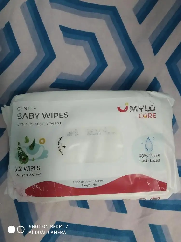 Gentle Baby Wipes With Lid - Organic Coconut Oil, Neem, Aloe Vera and Vitamin E | 98% Pure Water | Dermatologically Tested (Pack of 3) - 72 Wipes Per Pack