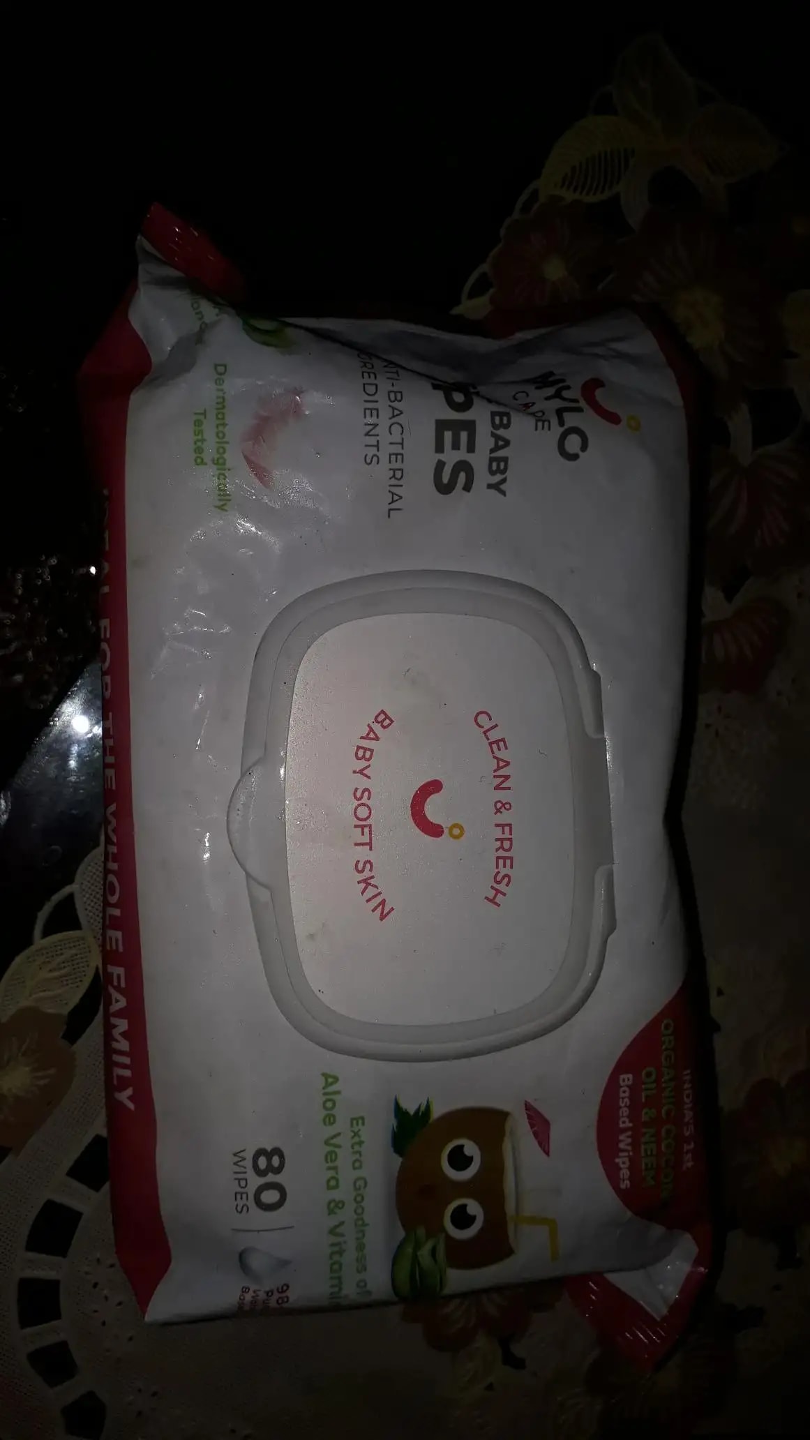 Gentle Baby Wipes With Lid - Organic Coconut Oil, Neem, Aloe Vera and Vitamin E | 98% Pure Water | Dermatologically Tested (Pack of 3) - 72 Wipes Per Pack