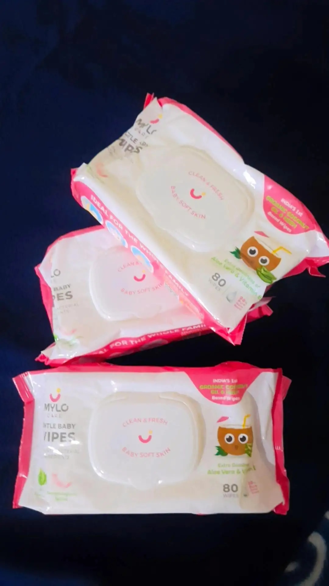 Gentle Baby Wipes With Lid - Organic Coconut Oil, Neem, Aloe Vera and Vitamin E | 98% Pure Water | Dermatologically Tested (Pack of 3) - 72 Wipes Per Pack