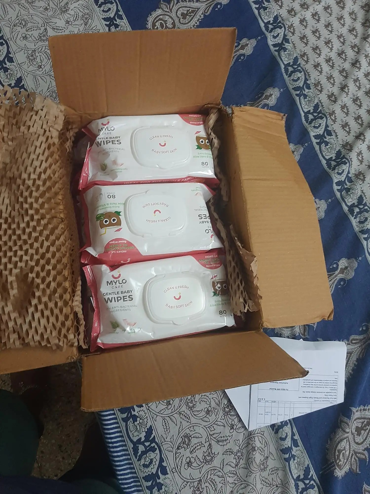 Gentle Baby Wipes With Lid - Organic Coconut Oil, Neem, Aloe Vera and Vitamin E | 98% Pure Water | Dermatologically Tested (Pack of 3) - 72 Wipes Per Pack