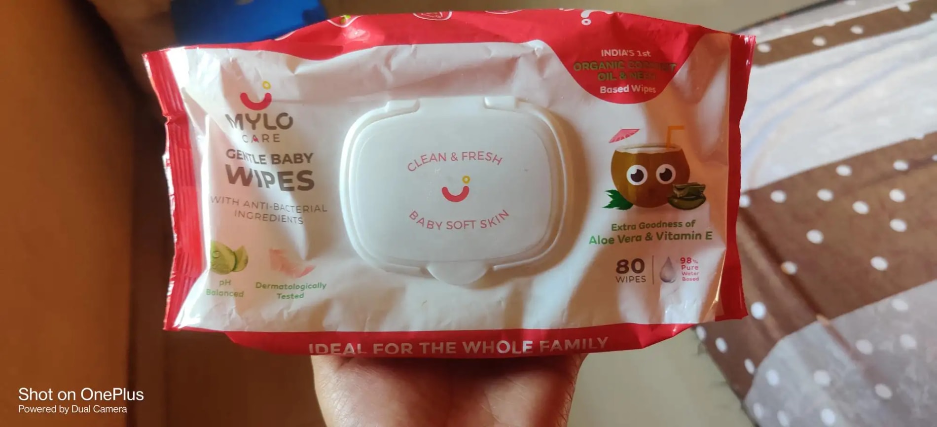 Gentle Baby Wipes With Lid - Organic Coconut Oil, Neem, Aloe Vera and Vitamin E | 98% Pure Water | Dermatologically Tested (Pack of 3) - 72 Wipes Per Pack