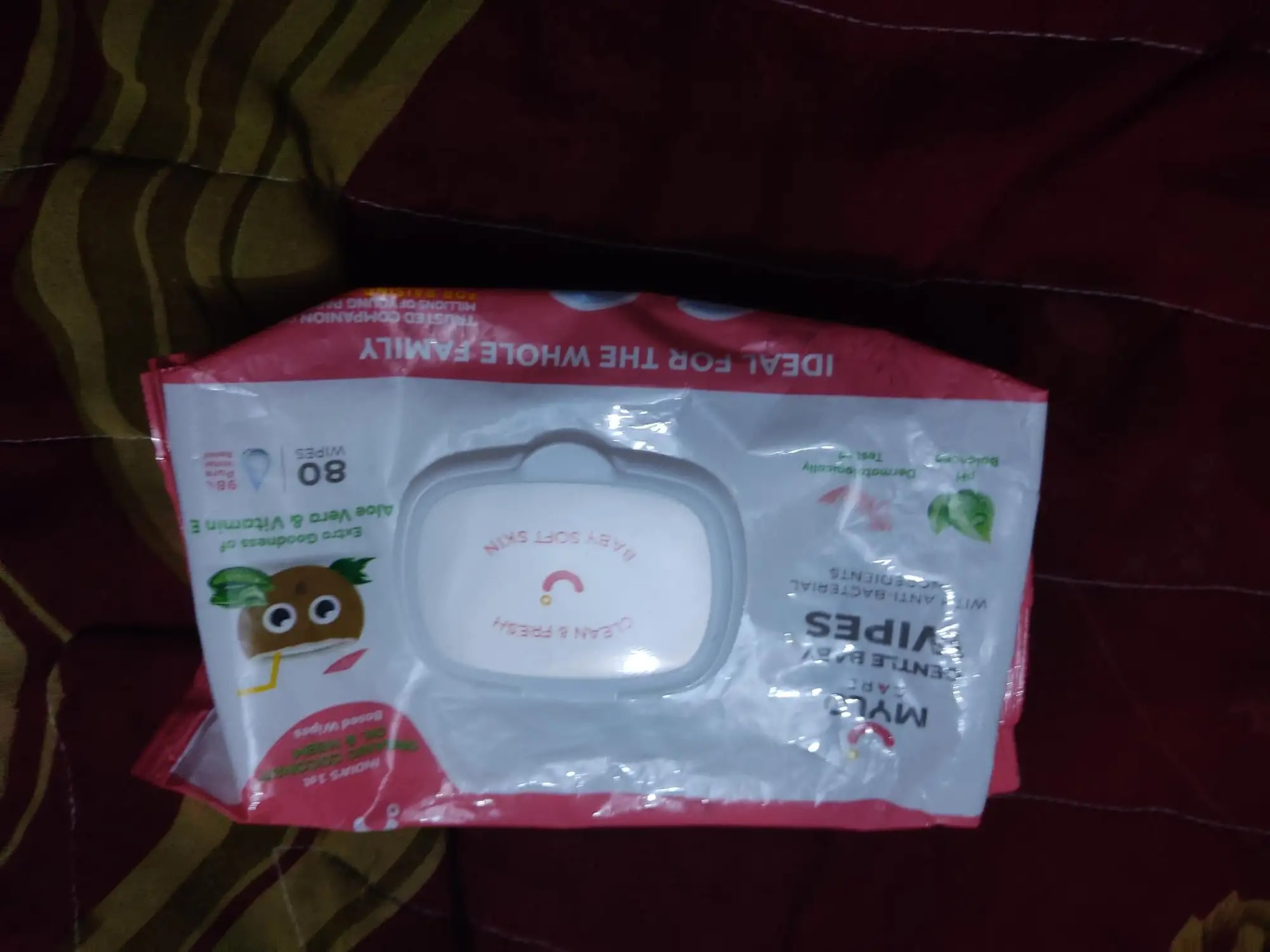Gentle Baby Wipes With Lid - Organic Coconut Oil, Neem, Aloe Vera and Vitamin E | 98% Pure Water | Dermatologically Tested (Pack of 3) - 72 Wipes Per Pack
