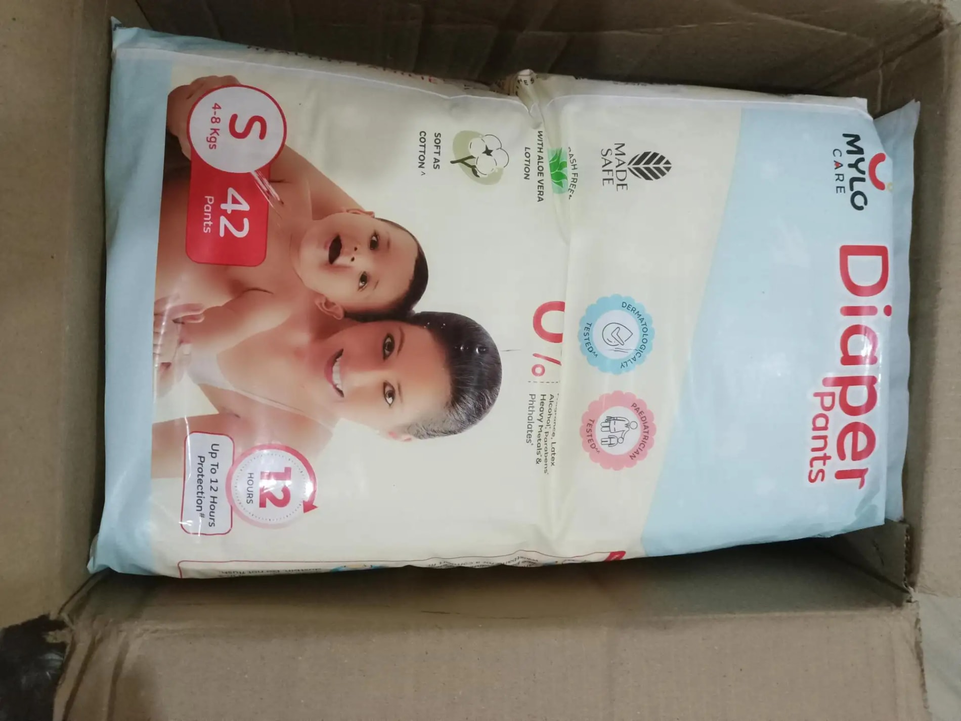 Baby Diaper Pants Small (S) Size 4-8 kgs (42 count) Leak Proof | Lightweight | Rash Free | 12 Hours Protection | ADL Technology (Pack of 1)