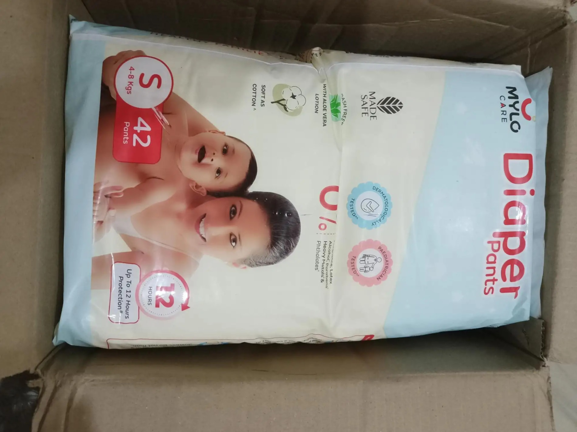 Baby Diaper Pants Small (S) Size 4-8 kgs (42 count) Leak Proof | Lightweight | Rash Free | 12 Hours Protection | ADL Technology (Pack of 1)