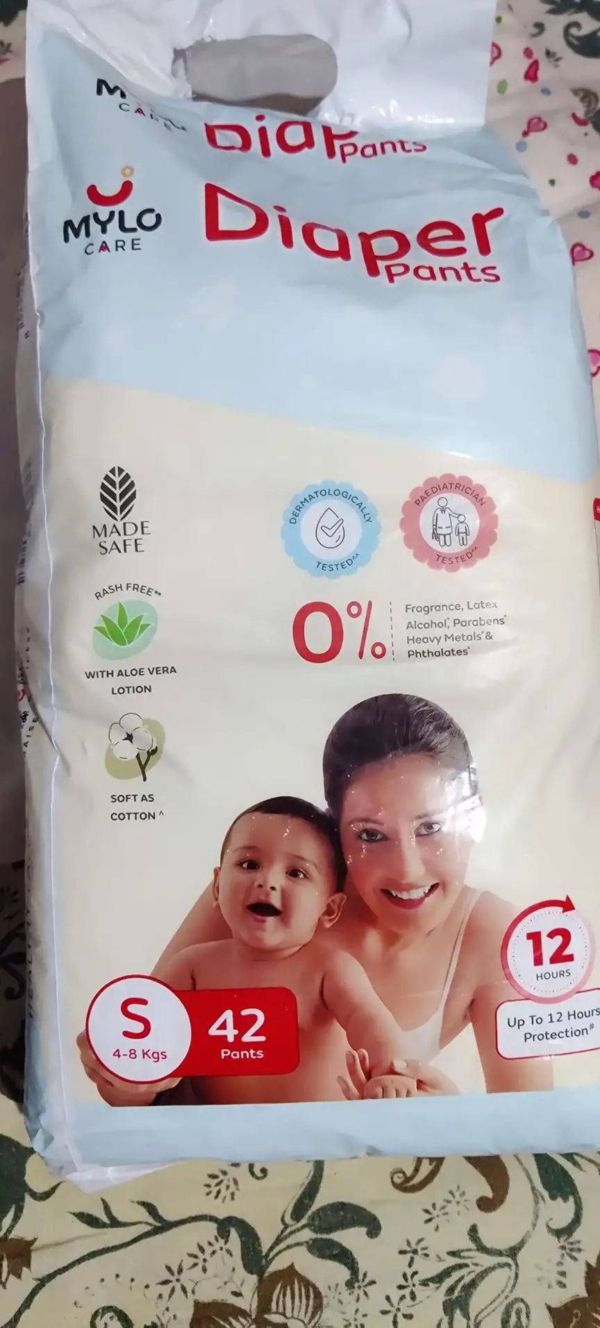 Baby Diaper Pants Small (S) Size 4-8 kgs (42 count) Leak Proof | Lightweight | Rash Free | 12 Hours Protection | ADL Technology (Pack of 1)