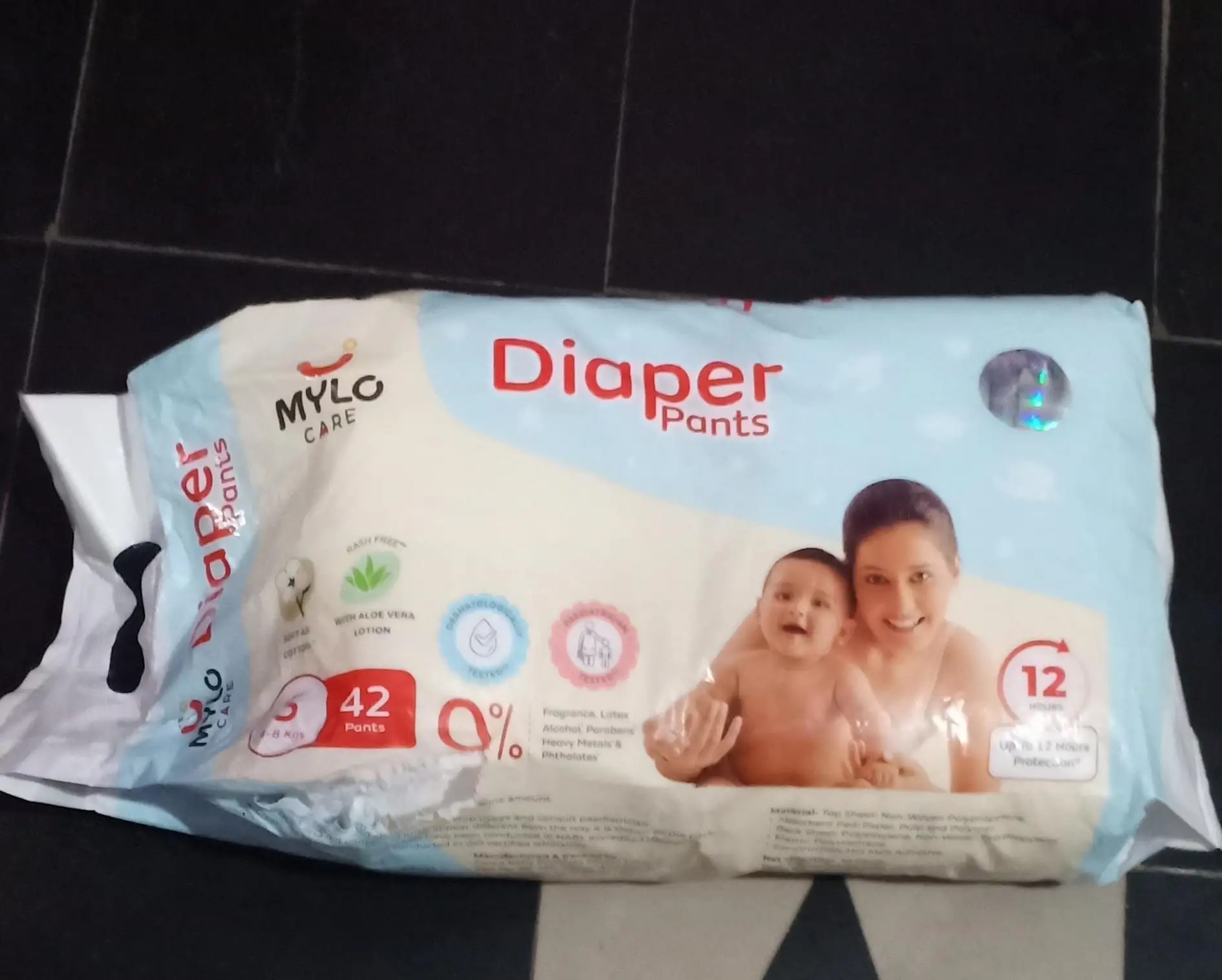 Baby Diaper Pants Small (S) Size 4-8 kgs (42 count) Leak Proof | Lightweight | Rash Free | 12 Hours Protection | ADL Technology (Pack of 1)