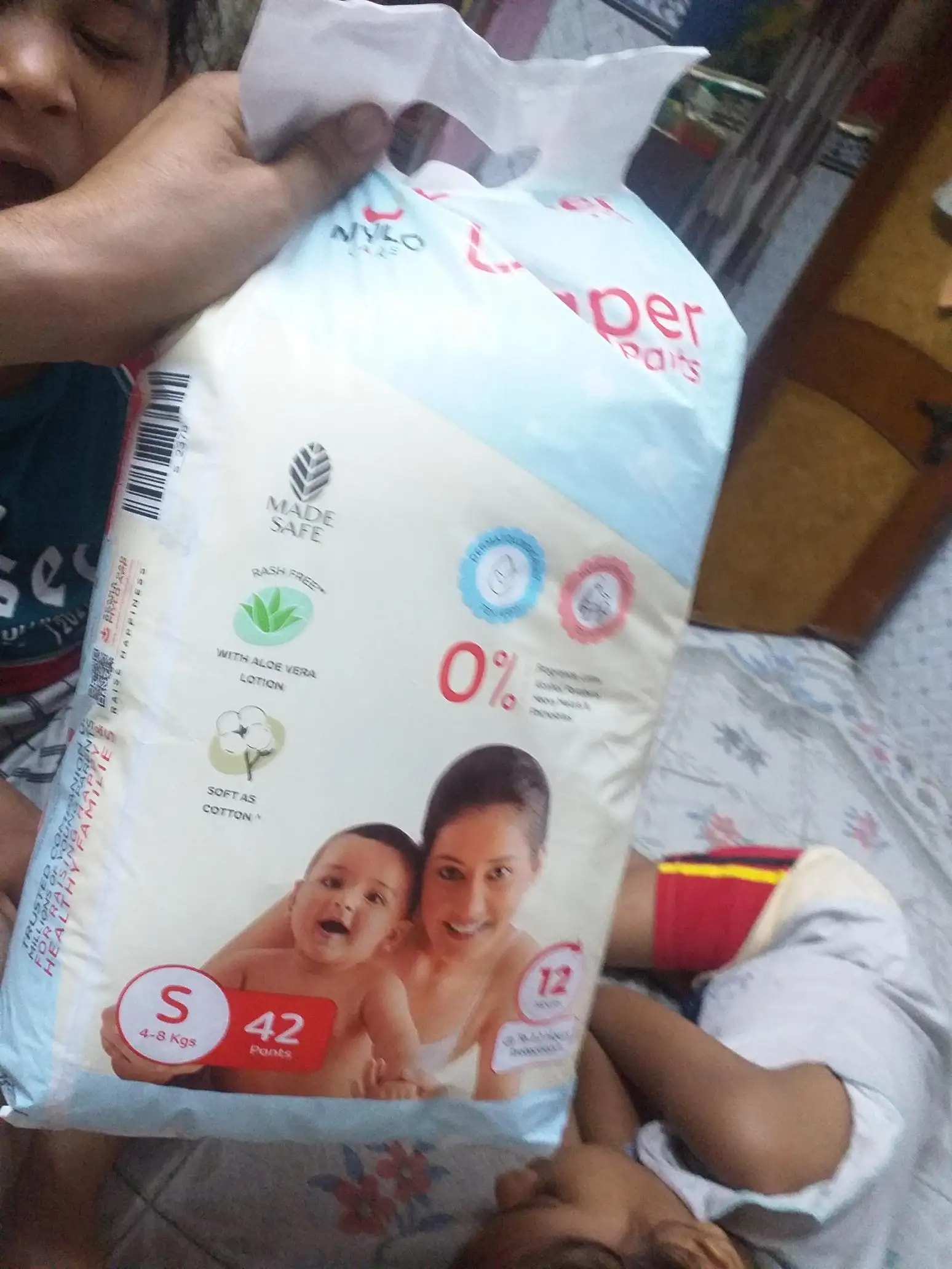Baby Diaper Pants Small (S) Size 4-8 kgs (42 count) Leak Proof | Lightweight | Rash Free | 12 Hours Protection | ADL Technology (Pack of 1)