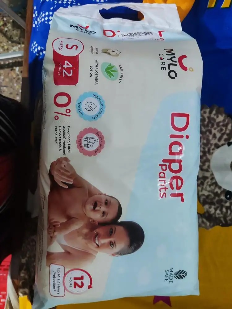 Baby Diaper Pants Small (S) Size 4-8 kgs (42 count) Leak Proof | Lightweight | Rash Free | 12 Hours Protection | ADL Technology (Pack of 1)