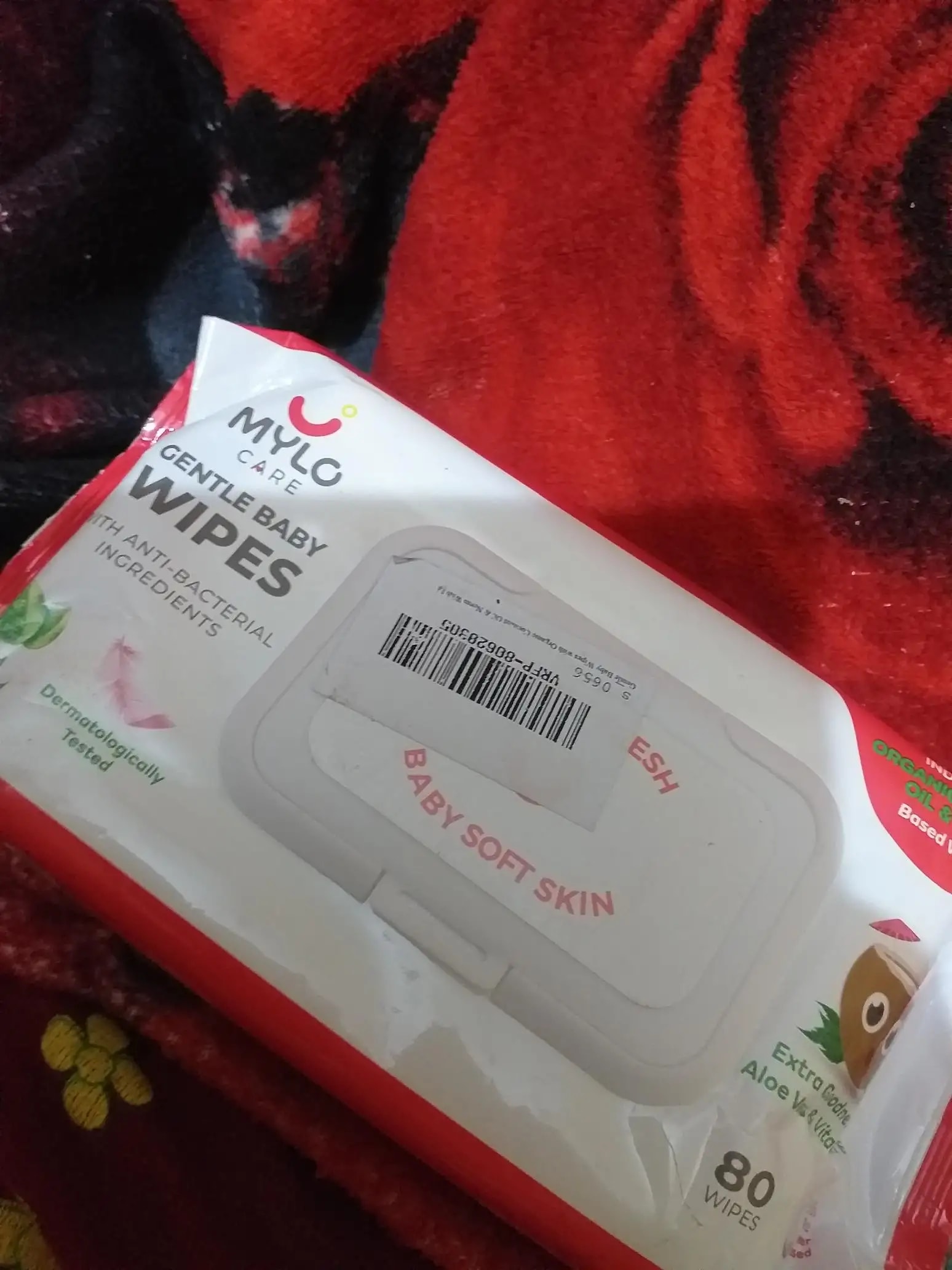 Gentle Baby Wipes With Lid - Organic Coconut Oil, Neem, Aloe Vera and Vitamin E | 98% Pure Water | Dermatologically Tested (Pack of 3) - 72 Wipes Per Pack