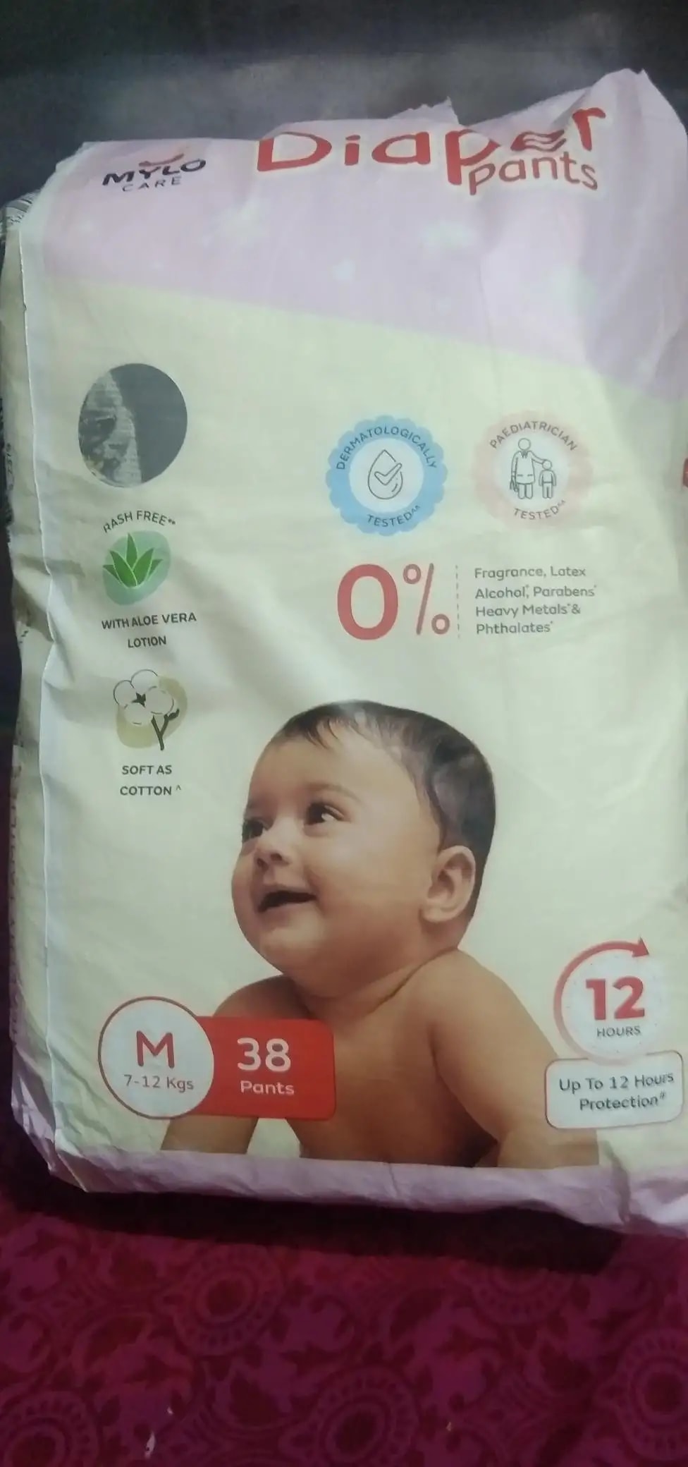 Baby Diaper Pants Small (S) Size 4-8 kgs (42 count) Leak Proof | Lightweight | Rash Free | 12 Hours Protection | ADL Technology (Pack of 1)