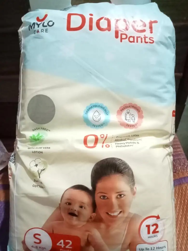 Baby Diaper Pants Small (S) Size 4-8 kgs (42 count) Leak Proof | Lightweight | Rash Free | 12 Hours Protection | ADL Technology (Pack of 1)