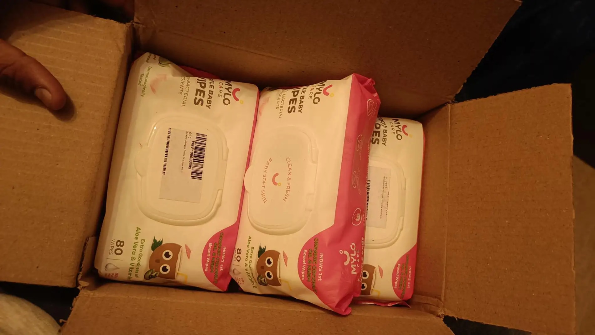 Gentle Baby Wipes With Lid - Organic Coconut Oil, Neem, Aloe Vera and Vitamin E | 98% Pure Water | Dermatologically Tested (Pack of 3) - 72 Wipes Per Pack