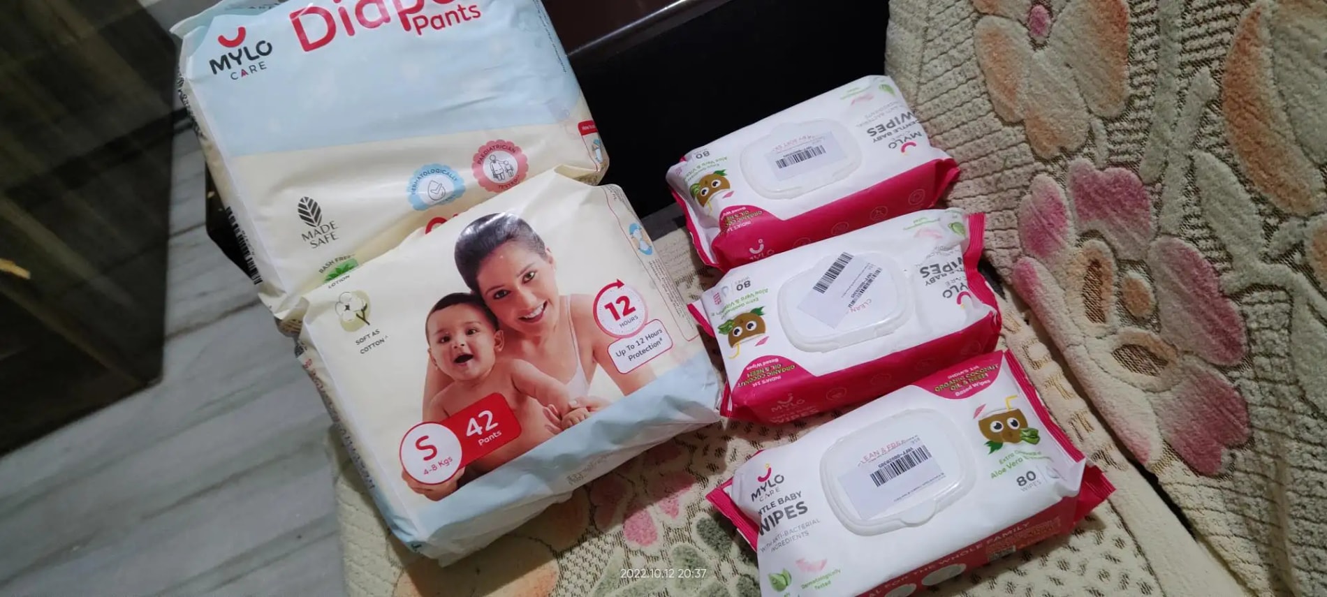 Baby Diaper Pants Small (S) Size 4-8 kgs (42 count) Leak Proof | Lightweight | Rash Free | 12 Hours Protection | ADL Technology (Pack of 1)