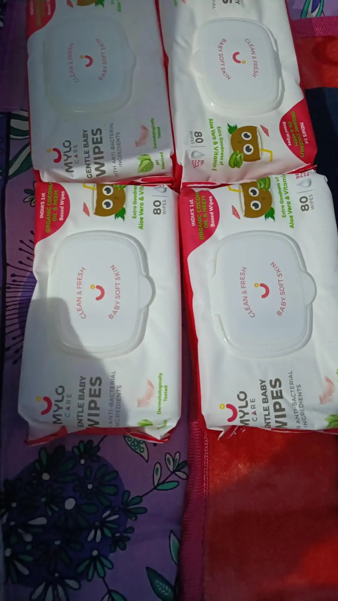 Gentle Baby Wipes With Lid - Organic Coconut Oil, Neem, Aloe Vera and Vitamin E | 98% Pure Water | Dermatologically Tested (Pack of 3) - 72 Wipes Per Pack