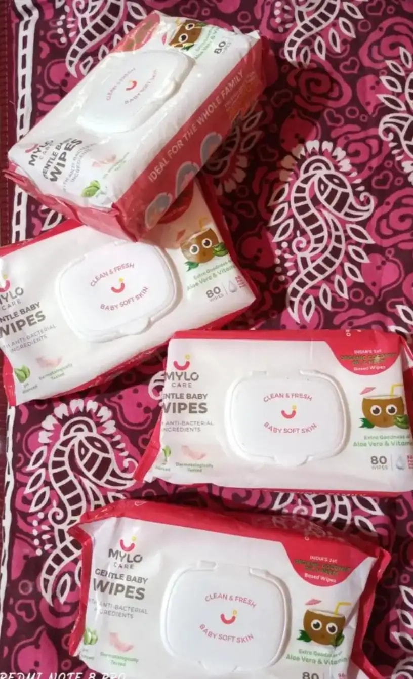 Gentle Baby Wipes With Lid - Organic Coconut Oil, Neem, Aloe Vera and Vitamin E | 98% Pure Water | Dermatologically Tested (Pack of 3) - 72 Wipes Per Pack