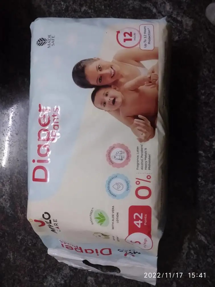 Baby Diaper Pants Small (S) Size 4-8 kgs (42 count) Leak Proof | Lightweight | Rash Free | 12 Hours Protection | ADL Technology (Pack of 1)