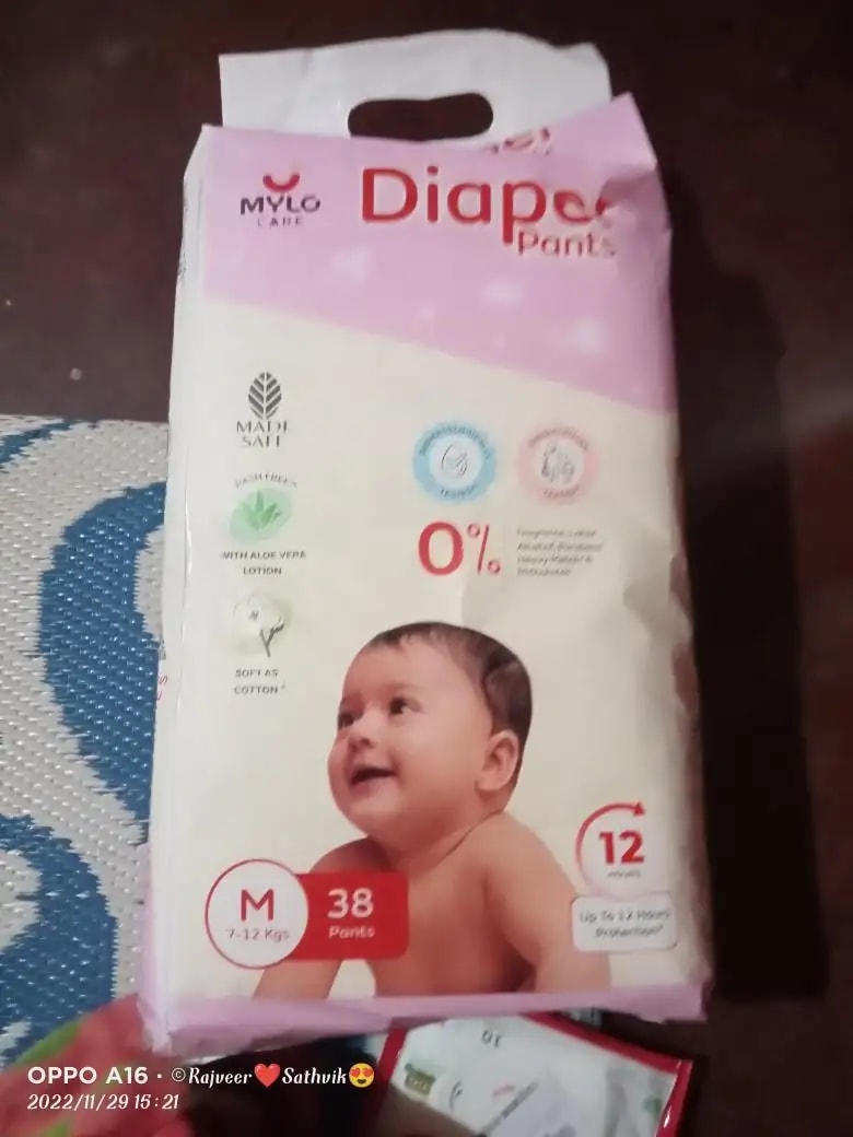 Baby Diaper Pants Small (S) Size 4-8 kgs (42 count) Leak Proof | Lightweight | Rash Free | 12 Hours Protection | ADL Technology (Pack of 1)