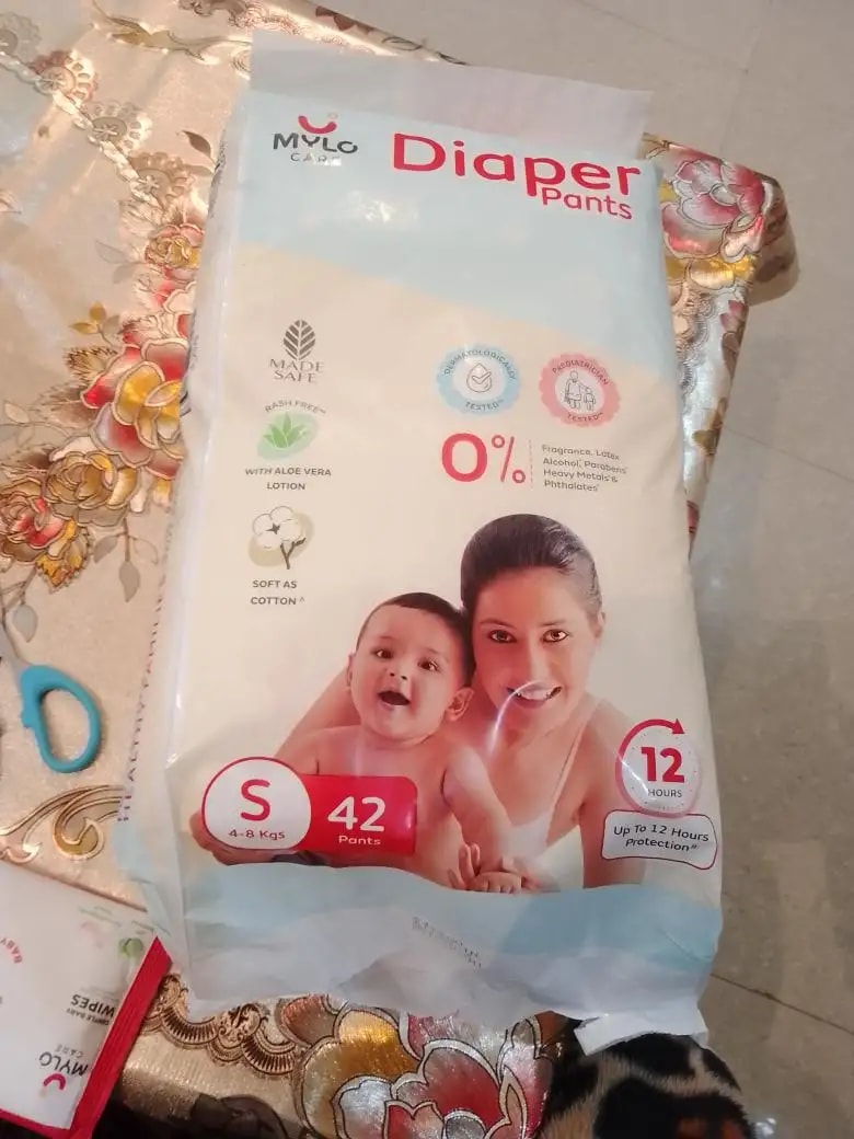 Baby Diaper Pants Small (S) Size 4-8 kgs (42 count) Leak Proof | Lightweight | Rash Free | 12 Hours Protection | ADL Technology (Pack of 1)