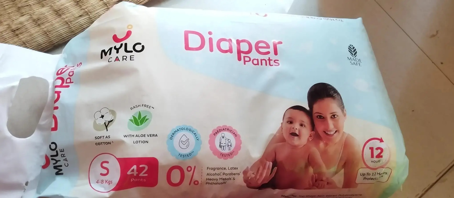 Baby Diaper Pants Small (S) Size 4-8 kgs (42 count) Leak Proof | Lightweight | Rash Free | 12 Hours Protection | ADL Technology (Pack of 1)