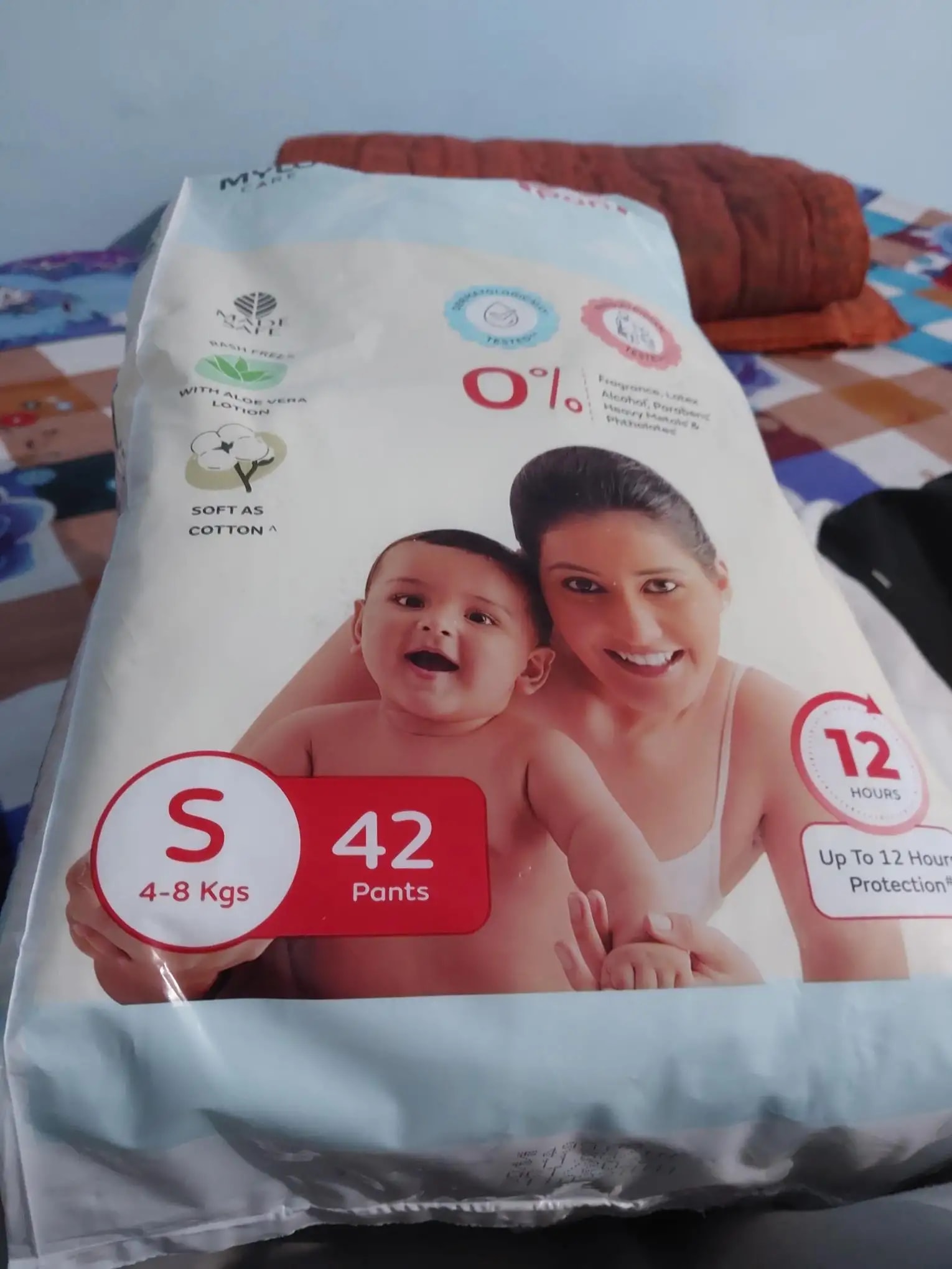 Baby Diaper Pants Small (S) Size 4-8 kgs (42 count) Leak Proof | Lightweight | Rash Free | 12 Hours Protection | ADL Technology (Pack of 1)