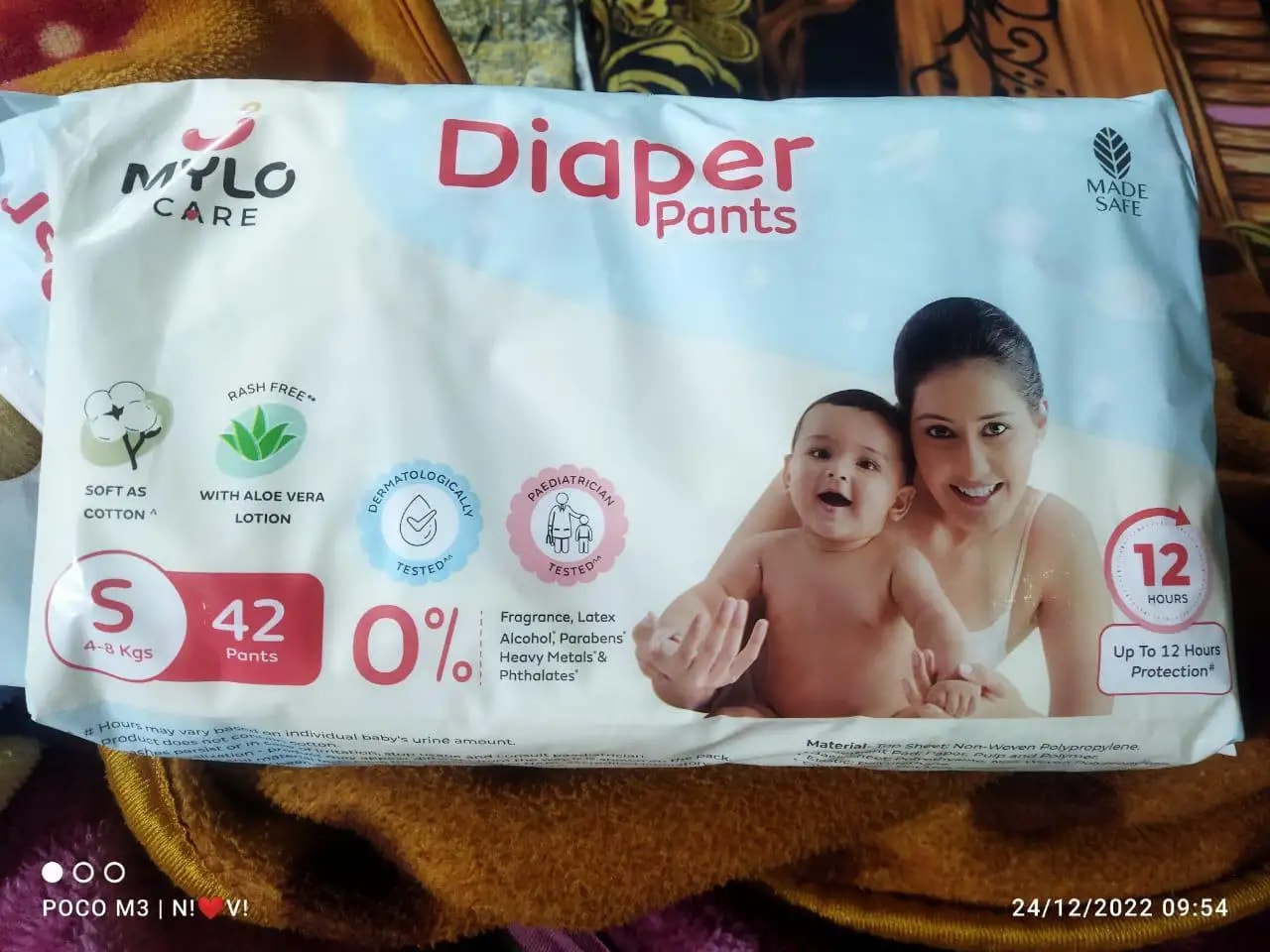 Baby Diaper Pants Small (S) Size 4-8 kgs (42 count) Leak Proof | Lightweight | Rash Free | 12 Hours Protection | ADL Technology (Pack of 1)